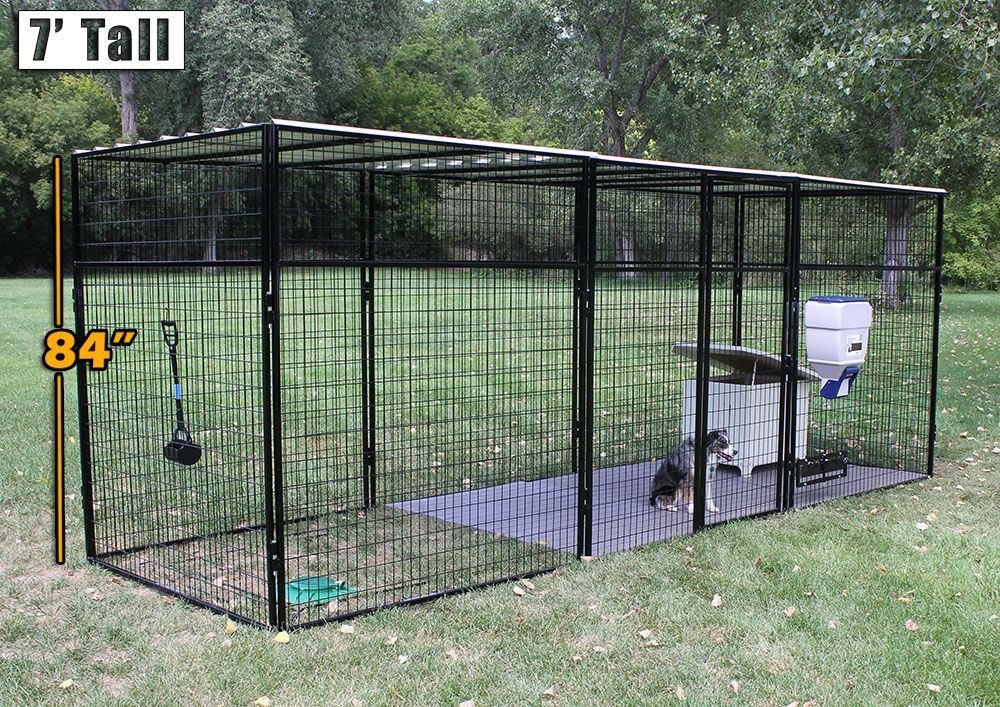 8' X 24' Ultimate 7' Tall Wire Kennel (Powder-Coated)